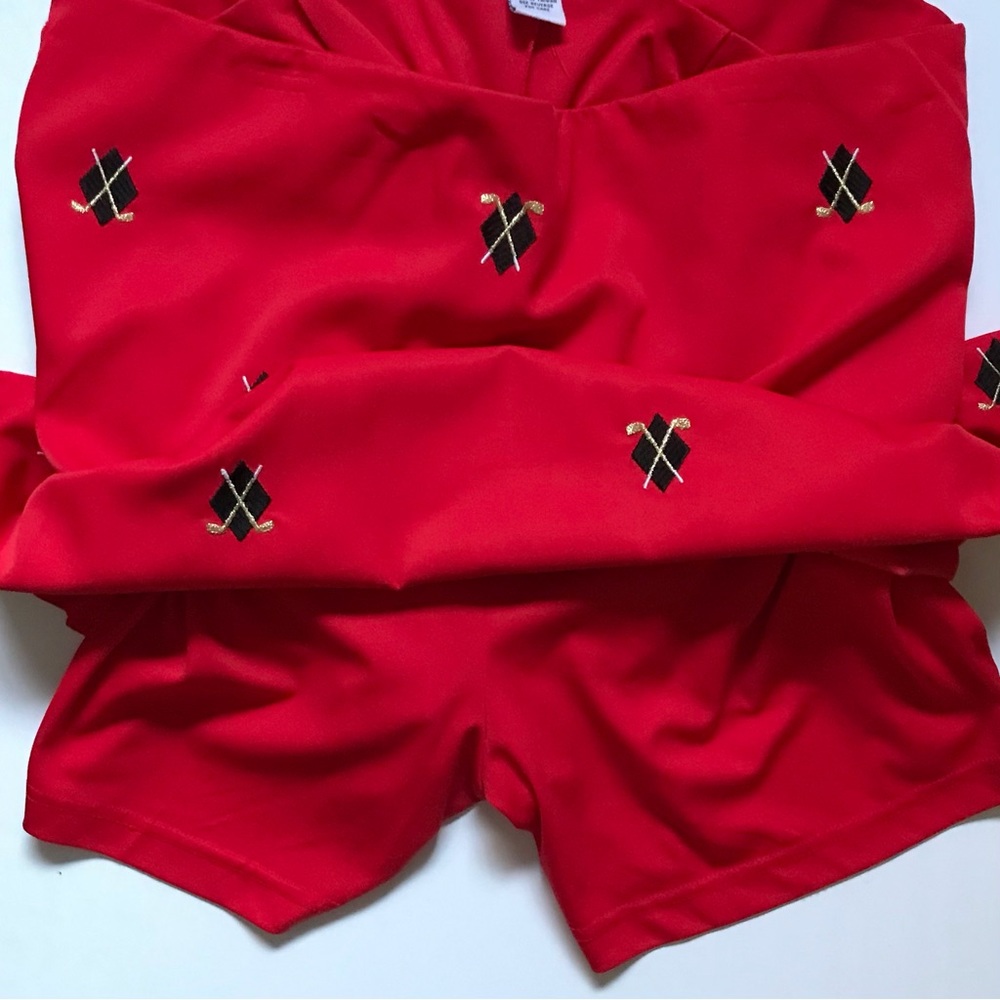 CORAL BAY Embroidered High Waisted Vintage Golf Skirt Athletic Shorts 80s Skort - Picture 6 of 7